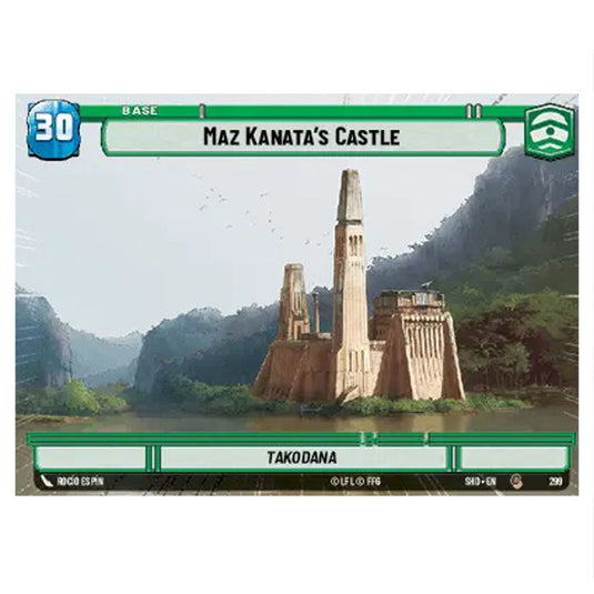 Maz Kanata’s Castle 299 card from the Star Wars Unlimited set Shadows of the Galaxy