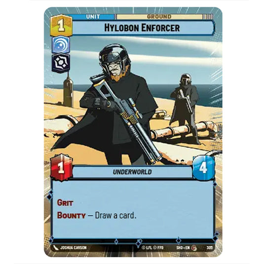 Hylobon Enforcer 305 card from the Star Wars Unlimited set Shadows of the Galaxy