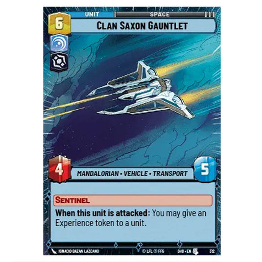 Clan Saxon Gauntlet 312 card from the Star Wars Unlimited set Shadows of the Galaxy