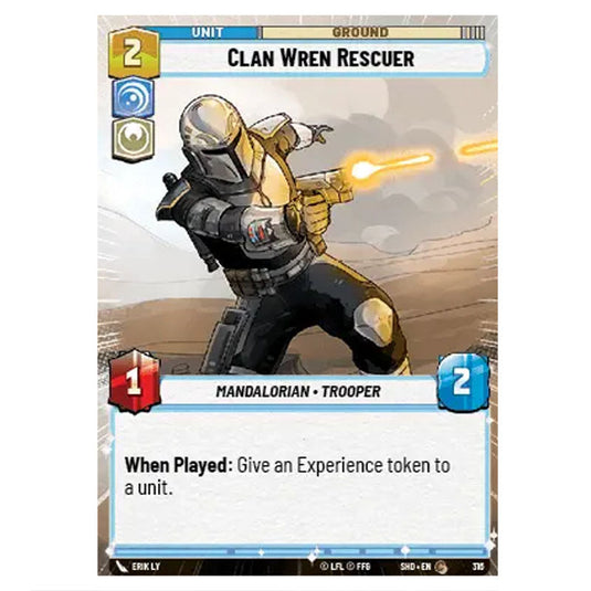 Clan Wren Rescuer 316 card from the Star Wars Unlimited set Shadows of the Galaxy