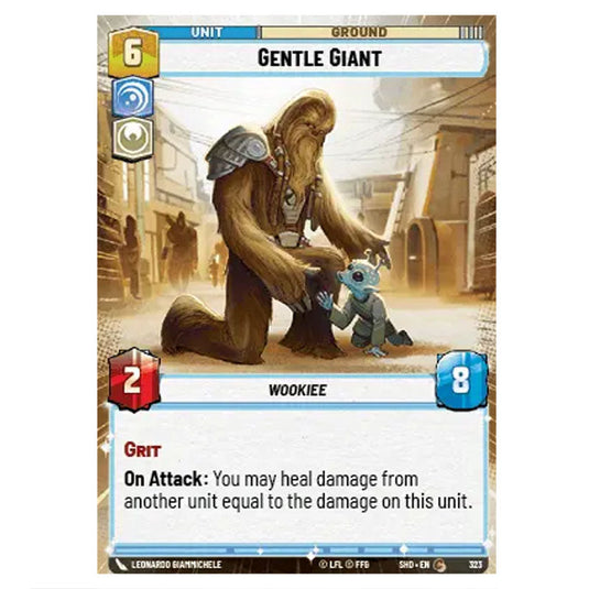 Gentle Giant 323 card from the Star Wars Unlimited set Shadows of the Galaxy