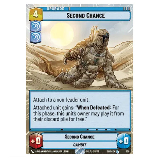 Second Chance 328 card from the Star Wars Unlimited set Shadows of the Galaxy