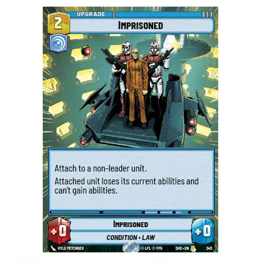 Imprisoned 345 card from the Star Wars Unlimited set Shadows of the Galaxy