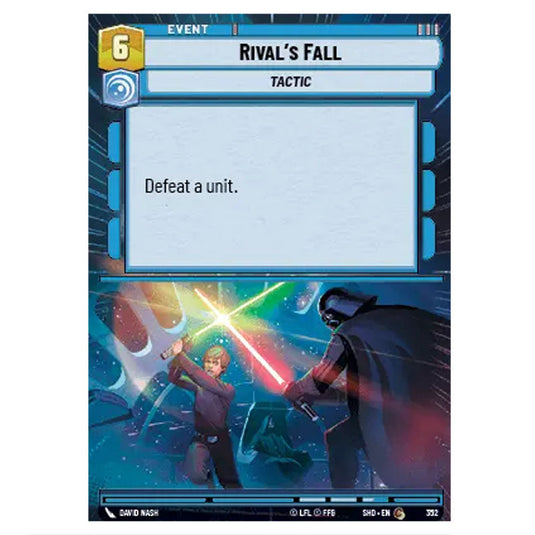 Rival’s Fall 352 card from the Star Wars Unlimited set Shadows of the Galaxy