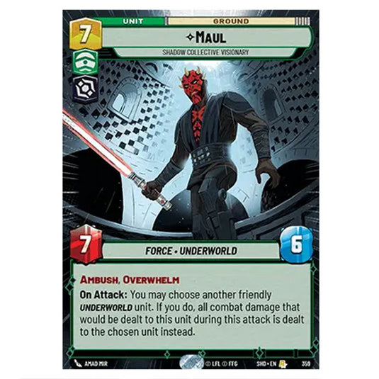 Maul 359 card from the Star Wars Unlimited set Shadows of the Galaxy