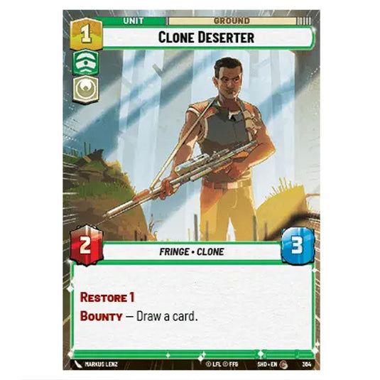 Clone Deserter 364 card from the Star Wars Unlimited set Shadows of the Galaxy