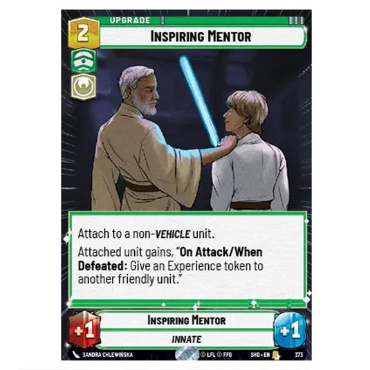 Inspiring Mentor 373 card from the Star Wars Unlimited set Shadows of the Galaxy