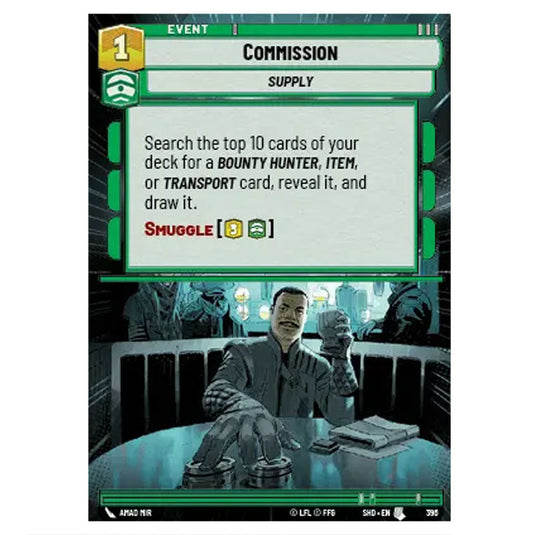 Commission 396 card from the Star Wars Unlimited set Shadows of the Galaxy