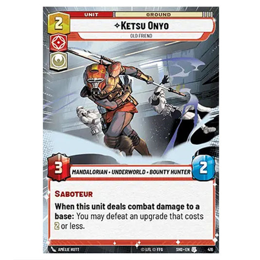 Ketsu Onyo 416 card from the Star Wars Unlimited set Shadows of the Galaxy