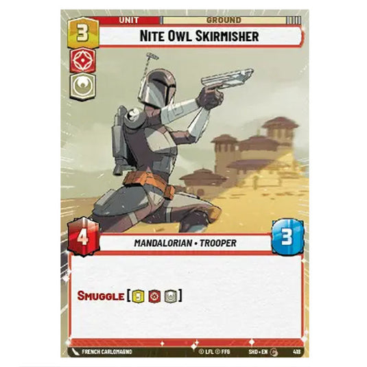 Nite Owl Skirmisher 418 card from the Star Wars Unlimited set Shadows of the Galaxy