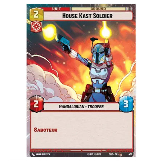 House Kast Soldier 431 card from the Star Wars Unlimited set Shadows of the Galaxy