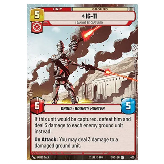 IG-11 439 card from the Star Wars Unlimited set Shadows of the Galaxy