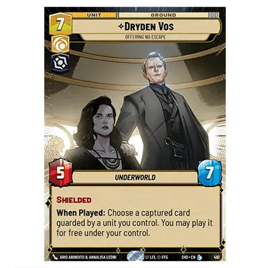 Dryden Vos 461 card from the Star Wars Unlimited set Shadows of the Galaxy