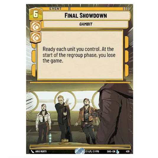 Final Showdown 476 card from the Star Wars Unlimited set Shadows of the Galaxy