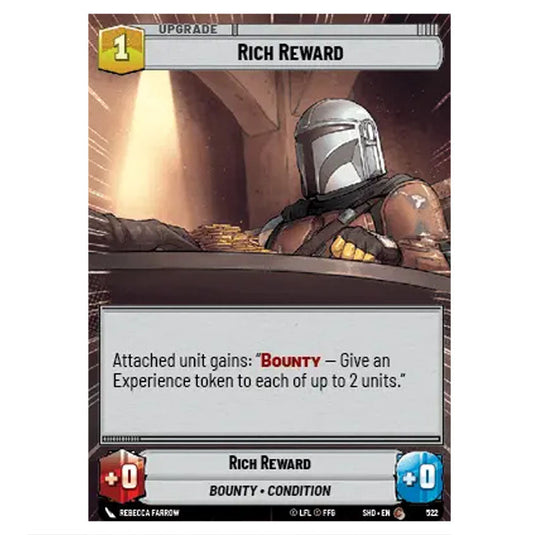 Rich Reward 522 card from the Star Wars Unlimited set Shadows of the Galaxy