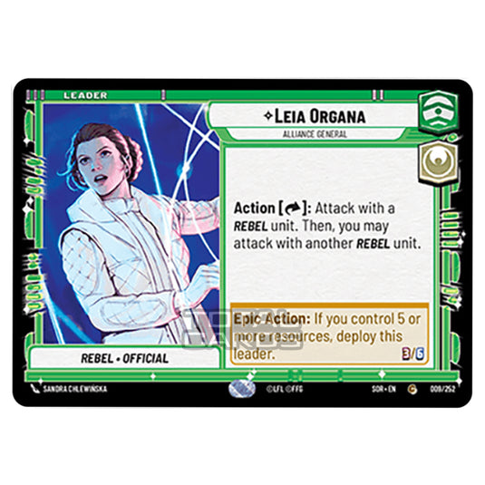 Star Wars Unlimited - Spark of Rebellion - Leia Organa (Common) - 009/252
