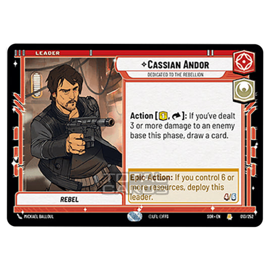 Star Wars Unlimited - Spark of Rebellion - Cassian Andor (Rare) - 013/252