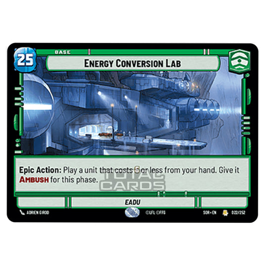 Star Wars Unlimited - Spark of Rebellion - Energy Conversion Lab (Rare) - 022/252