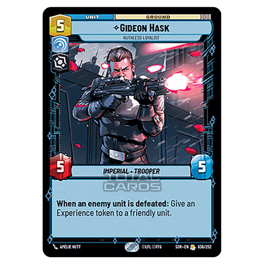 Star Wars Unlimited - Spark of Rebellion - Gideon Hask (Rare) - 036/252