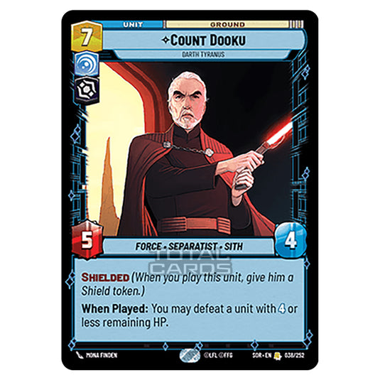 Star Wars Unlimited - Spark of Rebellion - Count Dooku (Rare) - 038/252