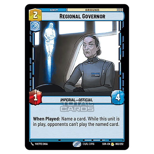 Star Wars Unlimited - Spark of Rebellion - Regional Governor (Rare) - 062/252