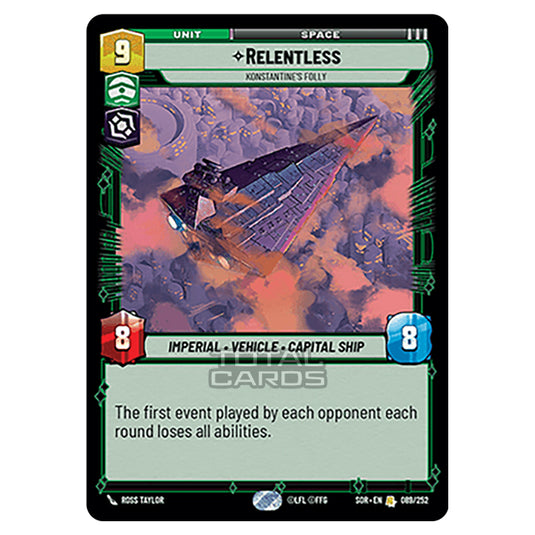 Star Wars Unlimited - Spark of Rebellion - Relentless (Rare) - 089/252