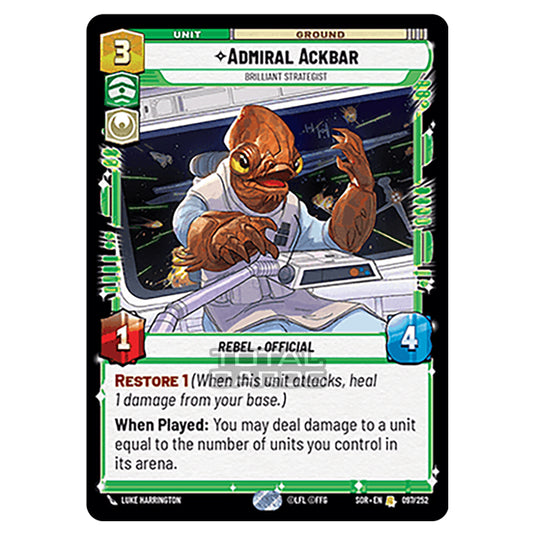 Star Wars Unlimited - Spark of Rebellion - Admiral Ackbar (Rare) - 097/252