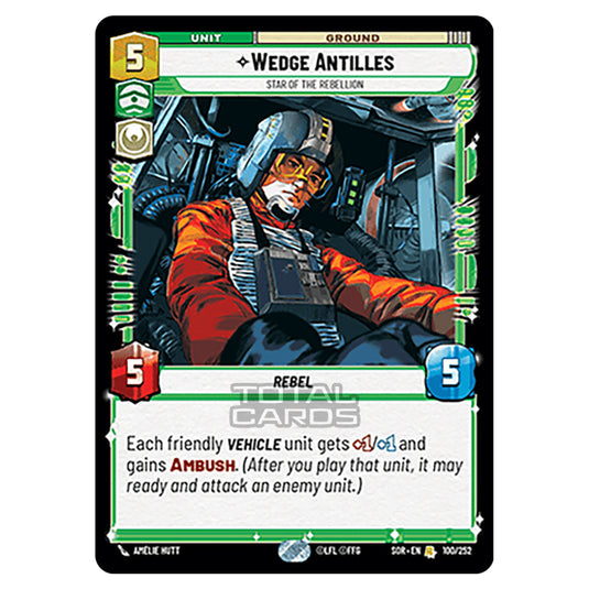 Star Wars Unlimited - Spark of Rebellion - Wedge Antilles (Rare) - 100 Star Wars Unlimited - Spark of Rebellion - Wedge Antilles (Rare) - 100
