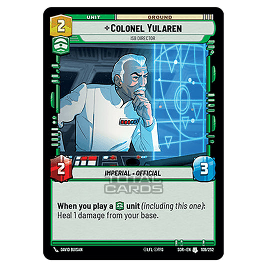 Star Wars Unlimited - Spark of Rebellion - Colonel Yularen (Uncommon) - 109/252