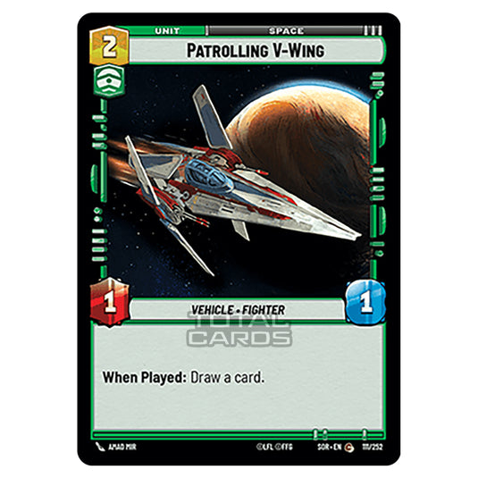 Star Wars Unlimited - Spark of Rebellion - Patrolling V-Wing (Common) - 111/252