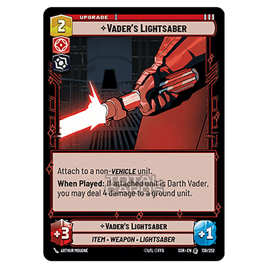 Star Wars Unlimited - Spark of Rebellion - Vader's Lightsaber (Special) - 136/252