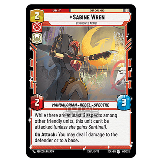 Star Wars Unlimited - Spark of Rebellion - Sabine Wren (Uncommon) - 142/252