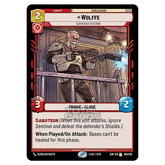 Star Wars Unlimited - Spark of Rebellion - Wolffe (Rare) - 160/252 Star Wars Unlimited - Spark of Rebellion - Wolffe (Rare) - 160/252