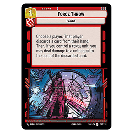 Star Wars Unlimited - Spark of Rebellion - Force Throw (Uncommon) - 167/252