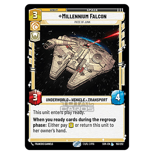 Star Wars Unlimited - Spark of Rebellion - Millennium Falcon (Legendary) - 193/252