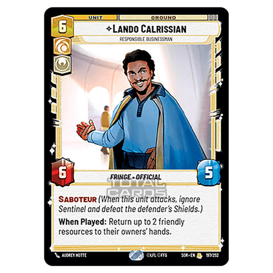 Star Wars Unlimited - Spark of Rebellion - Lando Calrissian (Rare) - 197/252