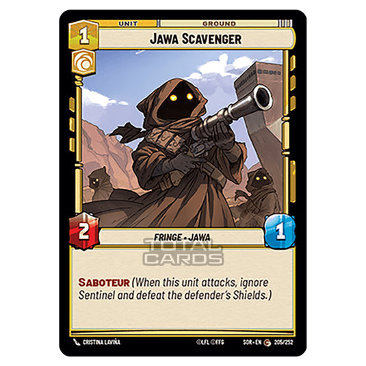 Star Wars Unlimited - Spark of Rebellion - Jawa Scavenger (Common) - 205/252