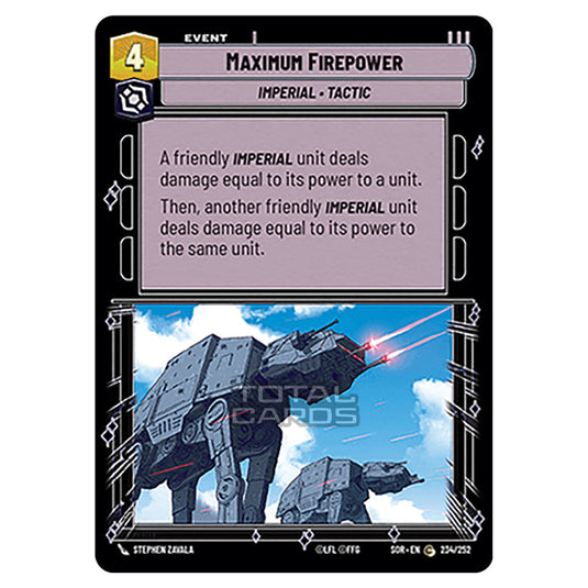 Star Wars Unlimited - Spark of Rebellion - Maximum Firepower (Common) - 234/252