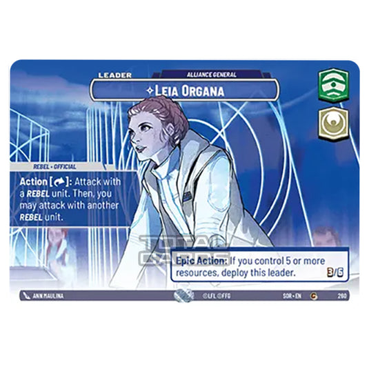 Star Wars Unlimited - Spark of Rebellion - Leia Organa (Common) - 260 (Showcase)