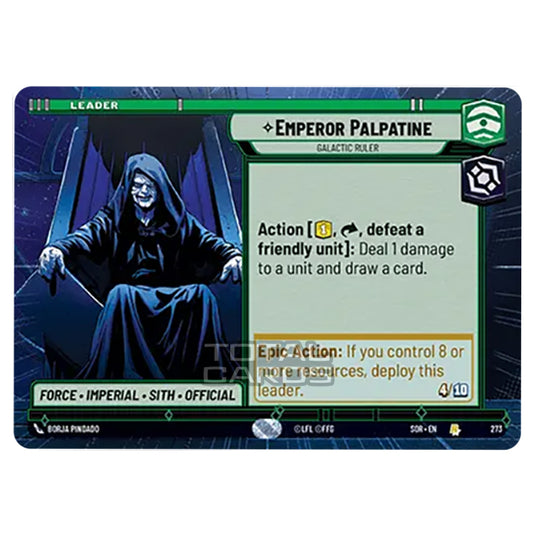 Star Wars Unlimited - Spark of Rebellion - Emperor Palpatine (Rare) - 273 (Hyperspace)