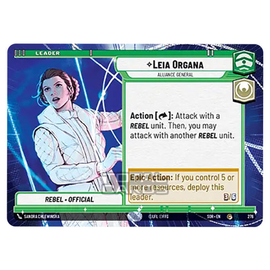Star Wars Unlimited - Spark of Rebellion - Leia Organa (Common) - 276 (Hyperspace)