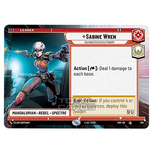 Star Wars Unlimited - Spark of Rebellion - Sabine Wren (Common) - 280 (Hyperspace)