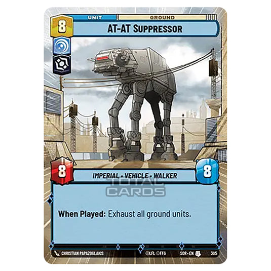 Star Wars Unlimited - Spark of Rebellion - AT-AT Suppressor (Uncommon) - 305 (Hyperspace)