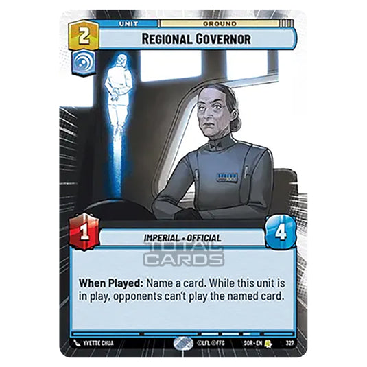 Star Wars Unlimited - Spark of Rebellion - Regional Governor (Rare) - 327 (Hyperspace)