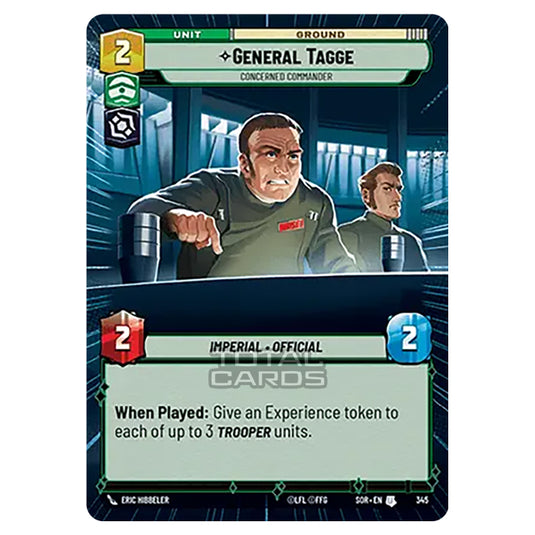 Star Wars Unlimited - Spark of Rebellion - General Tagge (Uncommon) - 345 (Hyperspace)