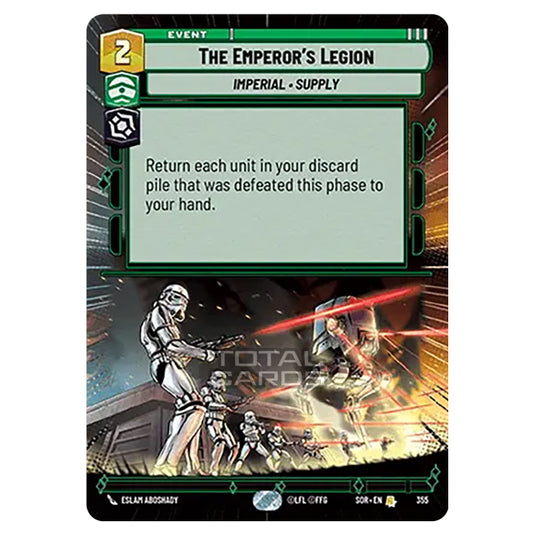 Star Wars Unlimited - Spark of Rebellion - The Emperor's Legion (Rare) - 355 (Hyperspace)