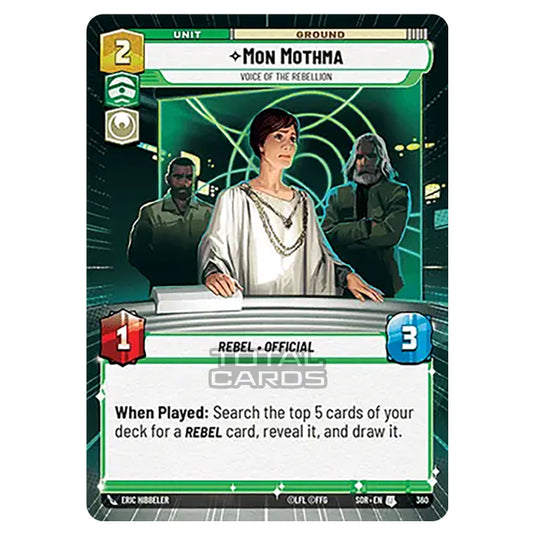 Star Wars Unlimited - Spark of Rebellion - Mon Mothma (Uncommon) - 360 (Hyperspace)