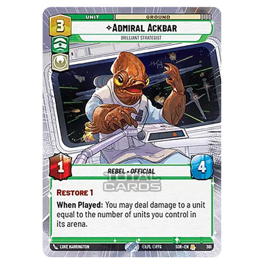 Star Wars Unlimited - Spark of Rebellion - Admiral Ackbar (Rare) - 361 (Hyperspace)