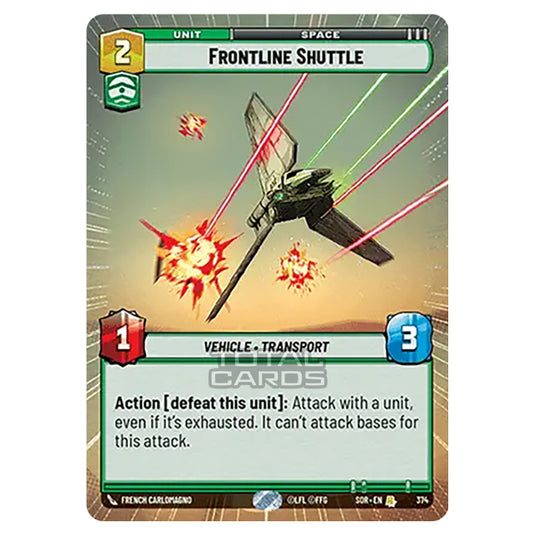 Star Wars Unlimited - Spark of Rebellion - Frontline Shuttle (Rare) - 374 (Hyperspace)