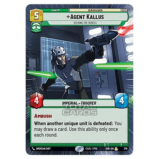 Star Wars Unlimited - Spark of Rebellion - Agent Kallus (Rare) - 379 (Hyperspace)